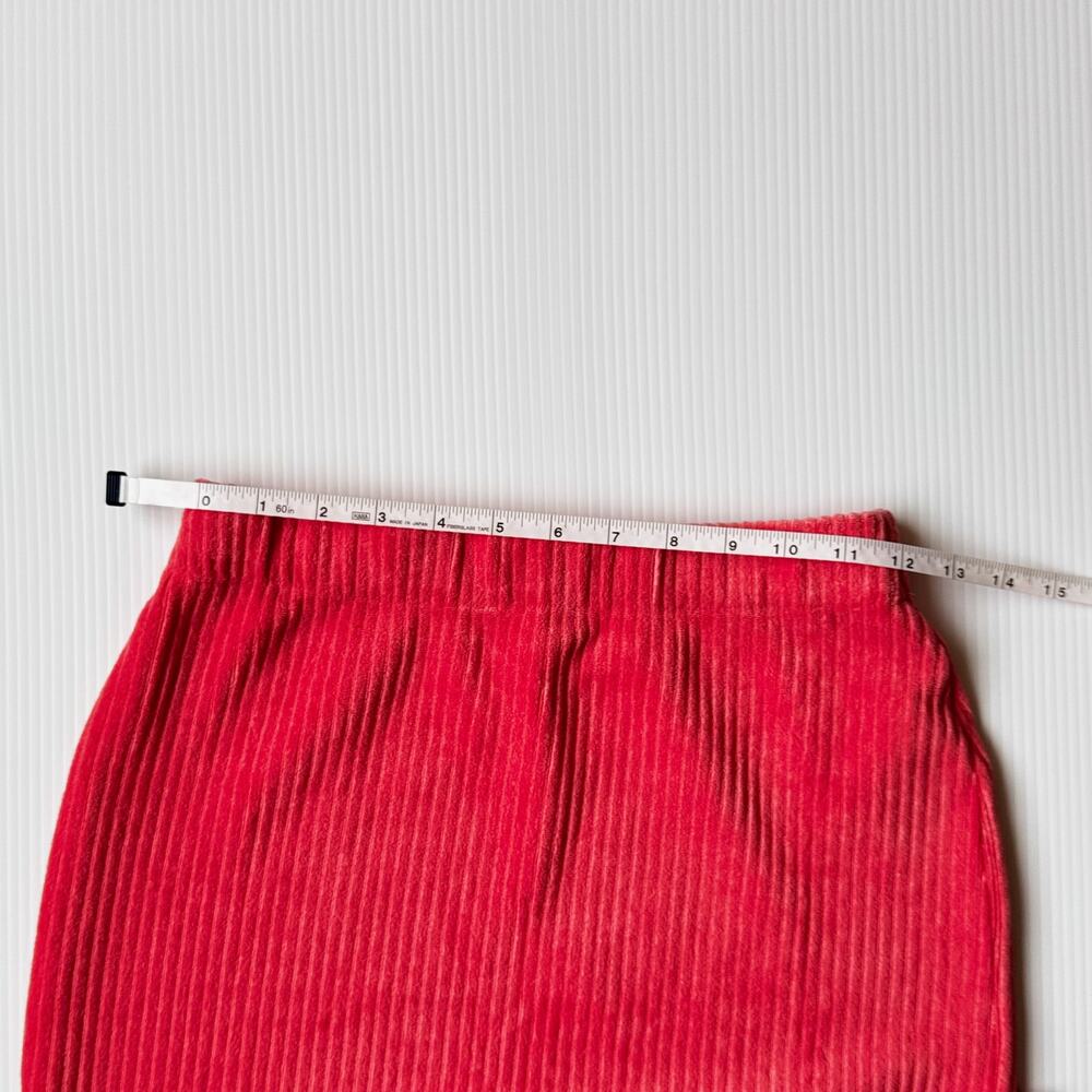 Free People Helen Rib Tube Midi Skirt Elastic Waist Side Slit Salmon Pink Small - Picture 15 of 16